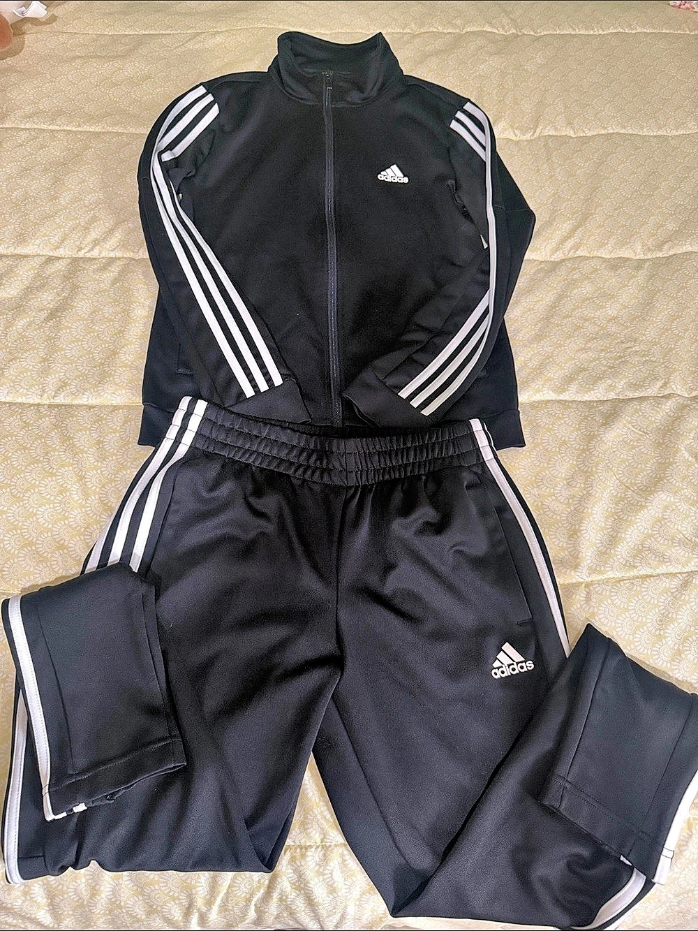 Adidas Black & White Striped Women’s Tracksuit